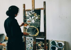 Photo Preparation of canvas for oil painting