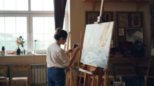 Photo realistic figurative painting